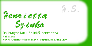 henrietta szinko business card
