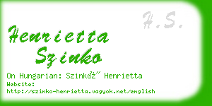 henrietta szinko business card